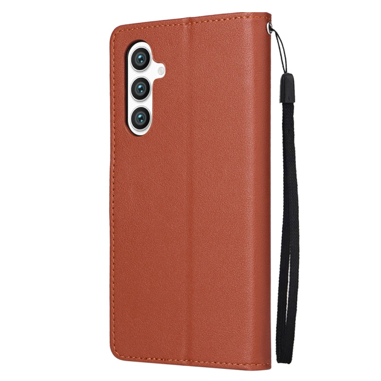 For Samsung Galaxy S25+ 5G 3-Card Slots Multifunctional Leather Phone Case(Brown) - Galaxy S25+ 5G Cases by PMC Jewellery | Online Shopping South Africa | PMC Jewellery | Buy Now Pay Later Mobicred