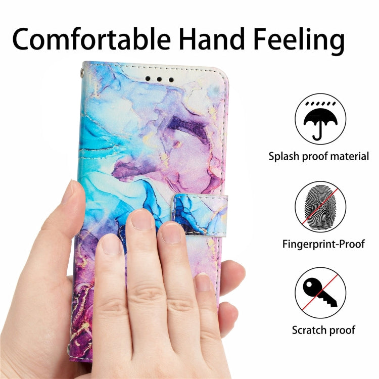 For Samsung Galaxy S25 Ultra 5G Painted Marble Pattern Leather Phone Case(Pink Purple) - Galaxy S25 Ultra 5G Cases by PMC Jewellery | Online Shopping South Africa | PMC Jewellery | Buy Now Pay Later Mobicred