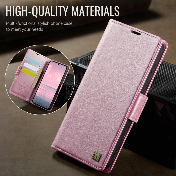 For Samsung Galaxy S25 Ultra 5G AutSpace A11 Side Buckle MagSafe Magnetic RFID Phone Leather Case(Rose Gold) - free shipping - PMC Jewellery - Order now!