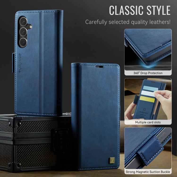 For Samsung Galaxy S25+ 5G AutSpace A11 Side Buckle MagSafe Magnetic RFID Phone Leather Case(Blue) - free shipping - PMC Jewellery - Order now!
