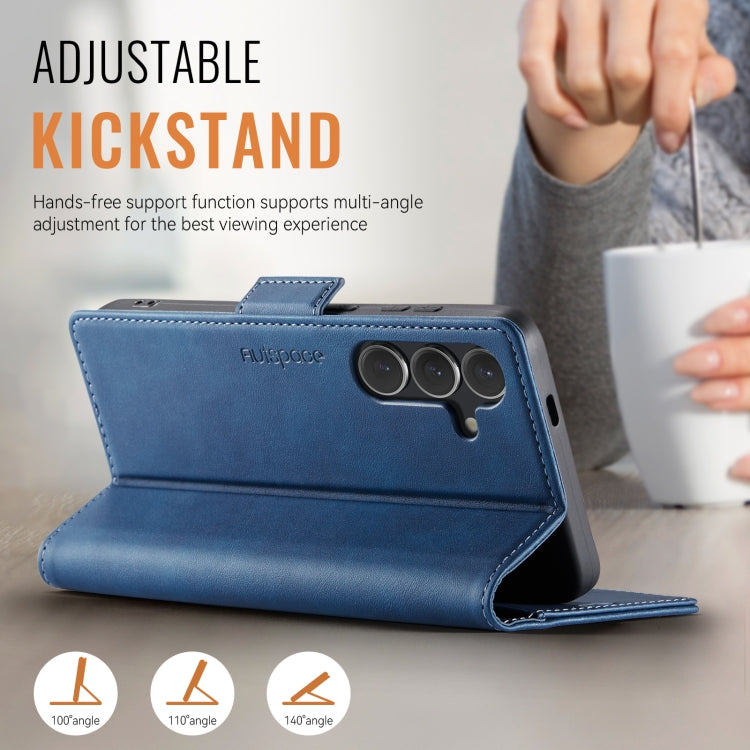 For Samsung Galaxy S25+ 5G AutSpace A11 Side Buckle MagSafe Magnetic RFID Phone Leather Case(Blue) - free shipping - PMC Jewellery - Order now!