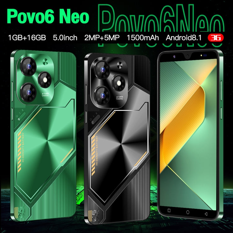Povo6 Neo / DP29, 1GB+16GB, Face Identification, 5.0 inch Android 8.1 MTK6580M Quad Core, Network: 3G, Dual SIM, Plug:EU Plug(Green) - free shipping - PMc TechLife - Order now!