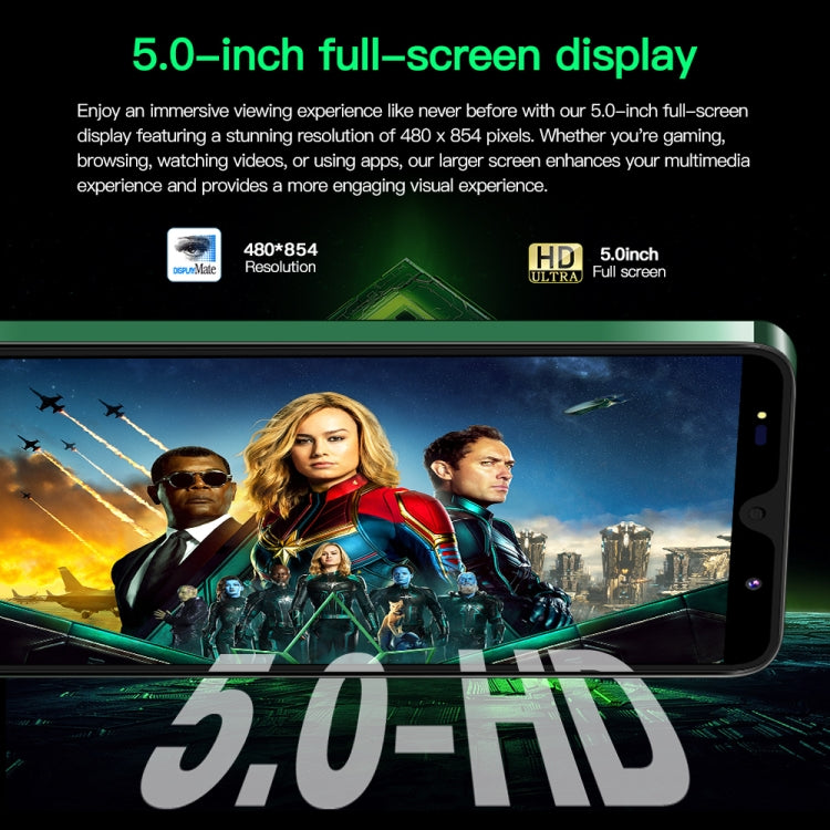 Povo6 Neo / DP29, 1GB+16GB, Face Identification, 5.0 inch Android 8.1 MTK6580M Quad Core, Network: 3G, Dual SIM, Plug:UK Plug(Green) - free shipping - PMc TechLife - Order now!