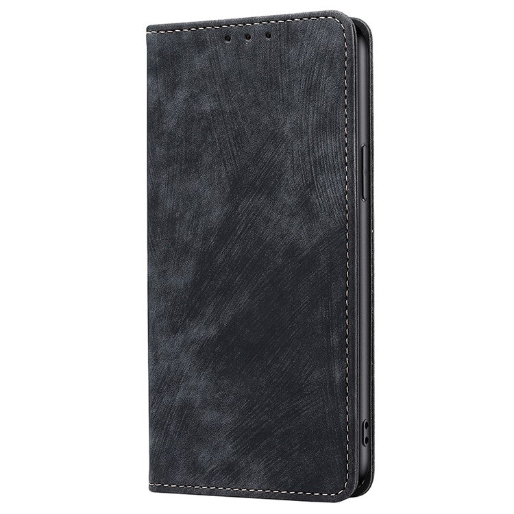 For Samsung Galaxy S25 Ultra 5G RFID Anti-theft Brush Magnetic Leather Phone Case(Black) - Galaxy S25 Ultra 5G Cases by PMC TechLife | Online Shopping South Africa | PMC TechLife | Buy Now Pay Later Mobicred