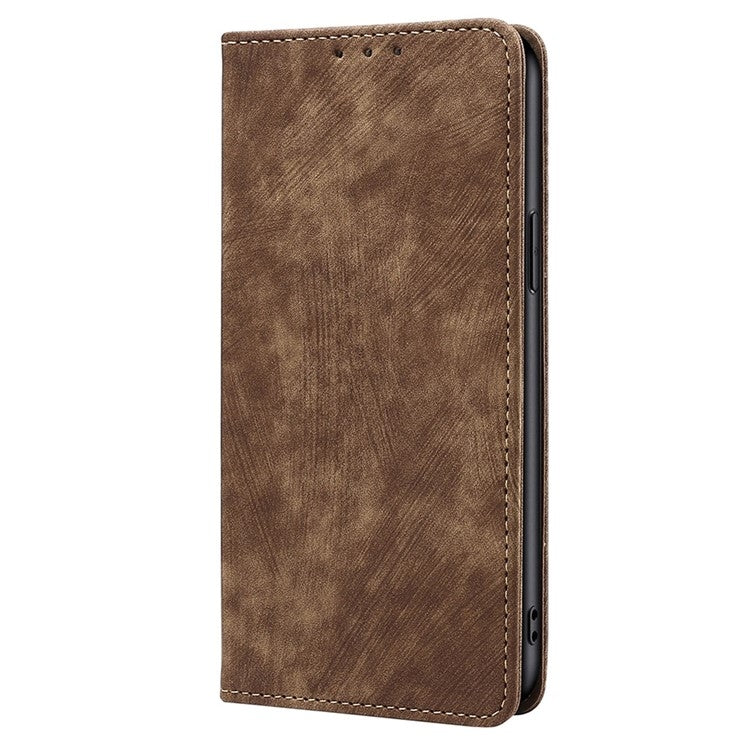 For Samsung Galaxy S25 Ultra 5G RFID Anti-theft Brush Magnetic Leather Phone Case(Brown) - Galaxy S25 Ultra 5G Cases by PMC TechLife | Online Shopping South Africa | PMC TechLife | Buy Now Pay Later Mobicred