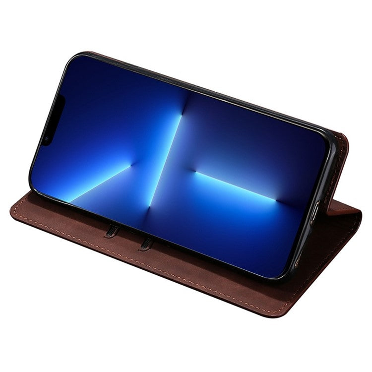 For Samsung Galaxy S25 5G Skin Feel Magnetic Leather Phone Case(Dark Brown) - free shipping - PMC Jewellery - Order now!
