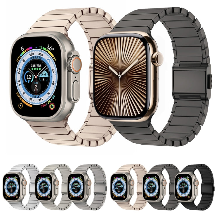 For Apple Watch 42mm / 41mm / 40mm / 38mm Bamboo Norman Buckle Titanium Alloy Watch Band(Silver) - free shipping - PMC TechLife - Order now!