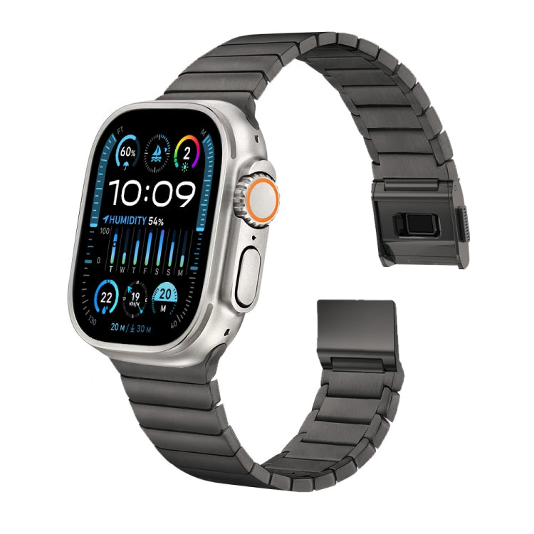For Apple Watch 46mm / 49mm / 45mm / 44mm Bamboo Norman Buckle Stainless Steel Watch Band(Slate) - free shipping - PMC TechLife - Order now!