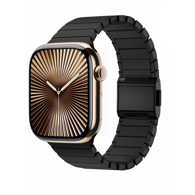 For Apple Watch 42mm / 41mm / 40mm / 38mm Bamboo Norman Buckle Stainless Steel Watch Band(Black) - free shipping - PMC TechLife - Order now!