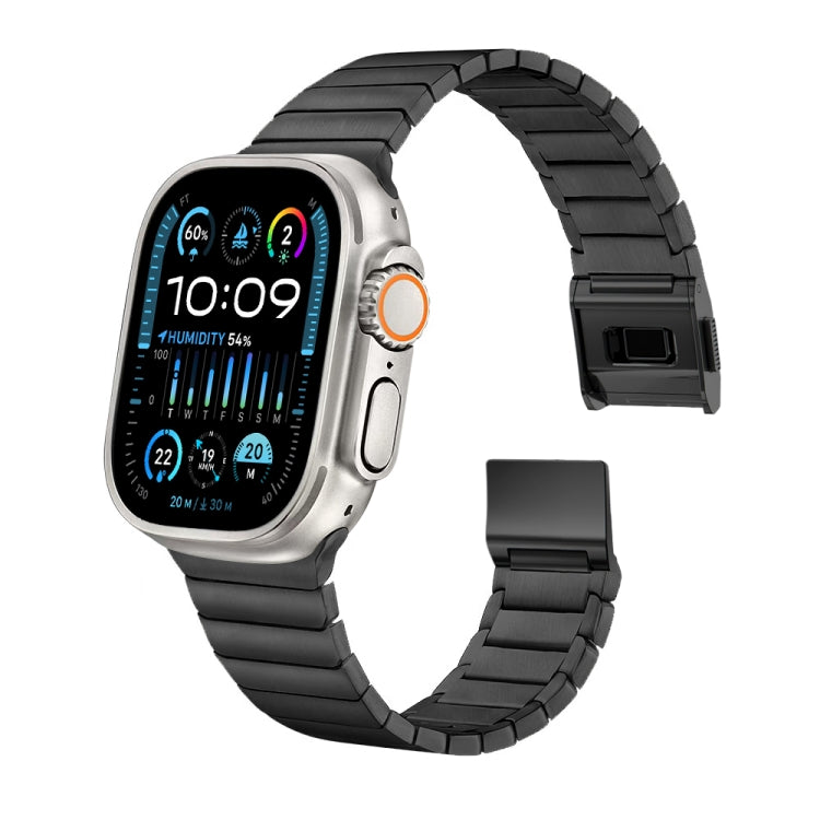 For Apple Watch 42mm / 41mm / 40mm / 38mm Bamboo Norman Buckle Stainless Steel Watch Band(Black) - free shipping - PMC TechLife - Order now!
