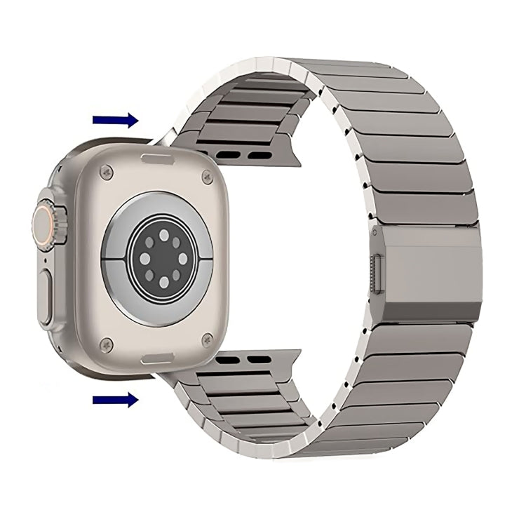For Apple Watch 42mm / 41mm / 40mm / 38mm Bamboo Norman Buckle Stainless Steel Watch Band(Titanium Color) - free shipping - PMC TechLife - Order now!