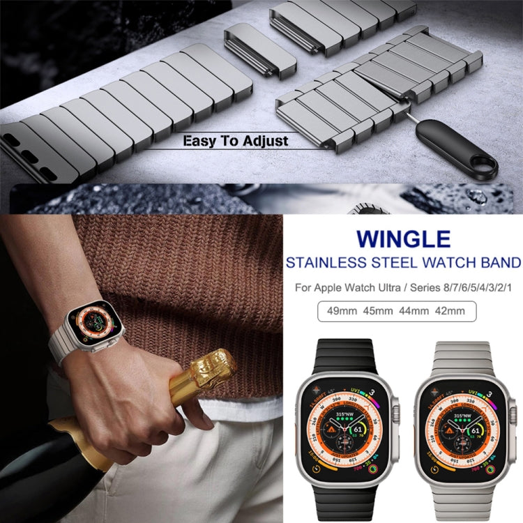 For Apple Watch 42mm / 41mm / 40mm / 38mm Bamboo Norman Buckle Stainless Steel Watch Band(Slate) - free shipping - PMC TechLife - Order now!