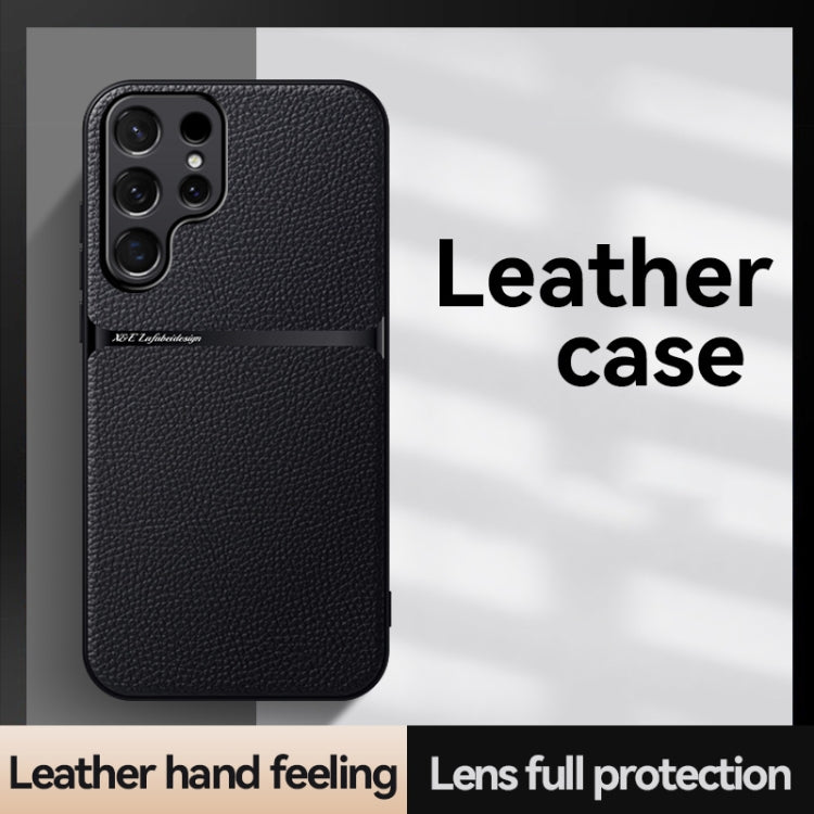 For Samsung Galaxy S25 Ultra 5G Litchi Leather Magnetic Full Coverage Shockproof Phone Case(Navy Blue) - Galaxy S25 Ultra 5G Cases by PMC Jewellery | Online Shopping South Africa | PMC Jewellery | Buy Now Pay Later Mobicred
