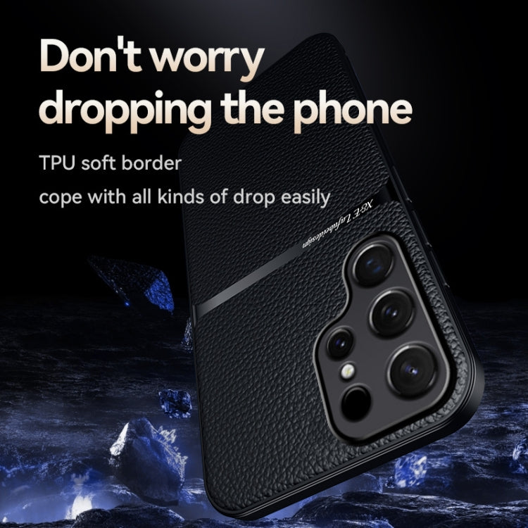 For Samsung Galaxy S25 Ultra 5G Litchi Leather Magnetic Full Coverage Shockproof Phone Case(Navy Blue) - Galaxy S25 Ultra 5G Cases by PMC Jewellery | Online Shopping South Africa | PMC Jewellery | Buy Now Pay Later Mobicred