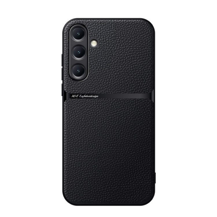 For Samsung Galaxy S25+ 5G Litchi Leather Magnetic Full Coverage Shockproof Phone Case(Black) - Galaxy S25+ 5G Cases by PMC Jewellery | Online Shopping South Africa | PMC Jewellery | Buy Now Pay Later Mobicred