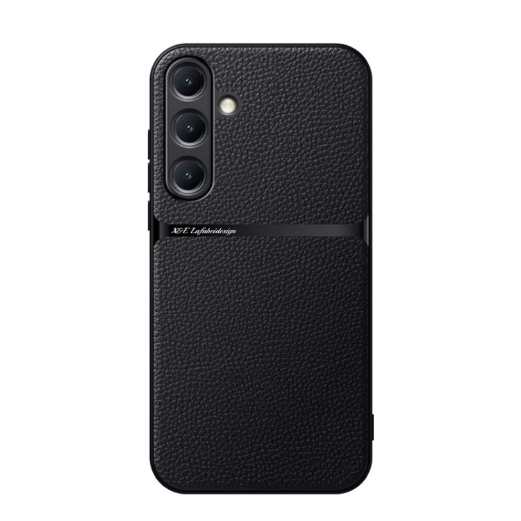 For Samsung Galaxy S25 5G Litchi Leather Magnetic Full Coverage Shockproof Phone Case(Black) - Galaxy S25 5G Cases by PMC Jewellery | Online Shopping South Africa | PMC Jewellery | Buy Now Pay Later Mobicred