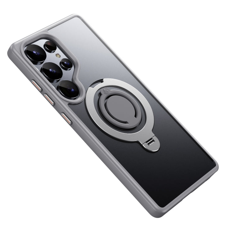 For Samsung Galaxy S25 Ultra 5G Frosted MagSafe Phone Case with 360 Degree Rotating Holder(Grey) - Galaxy S25 Ultra 5G Cases by PMC Jewellery | Online Shopping South Africa | PMC Jewellery | Buy Now Pay Later Mobicred
