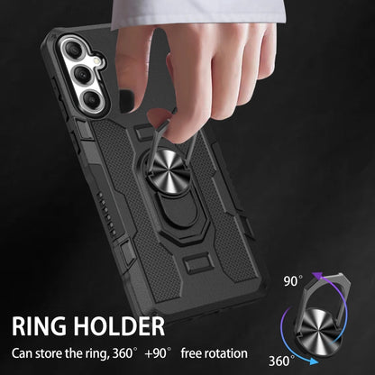 For Samsung Galaxy S25 5G Ring Holder Armor Hybrid Phone Case(Black) - Galaxy S25 5G Cases by PMC Jewellery | Online Shopping South Africa | PMC Jewellery | Buy Now Pay Later Mobicred