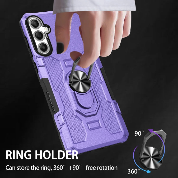 For Samsung Galaxy S25+ 5G Ring Holder Armor Hybrid Phone Case(Purple) - Galaxy S25+ 5G Cases by PMC Jewellery | Online Shopping South Africa | PMC Jewellery | Buy Now Pay Later Mobicred