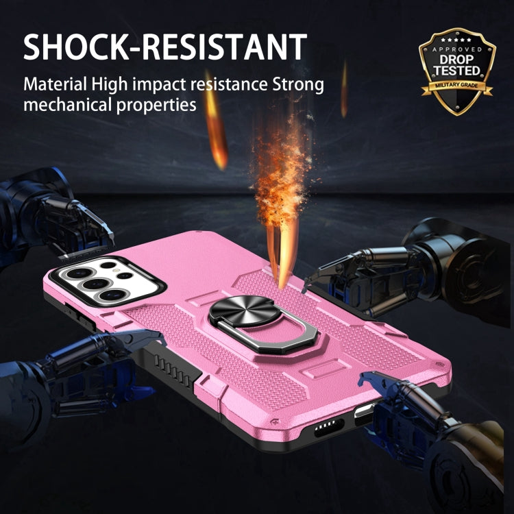 For Samsung Galaxy S25 Ultra 5G Ring Holder Armor Hybrid Phone Case(Pink) - Galaxy S25 Ultra 5G Cases by PMC Jewellery | Online Shopping South Africa | PMC Jewellery | Buy Now Pay Later Mobicred