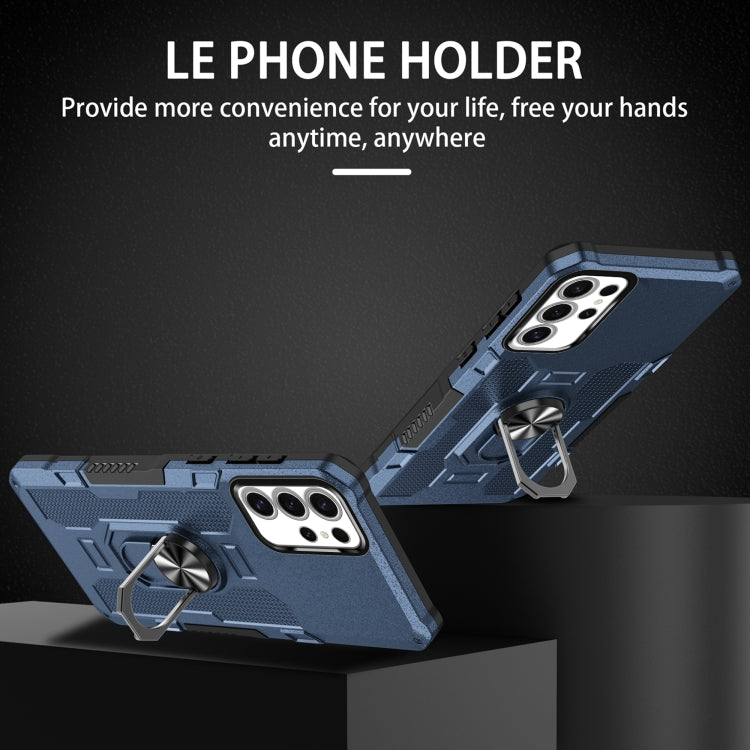 For Samsung Galaxy S25 Ultra 5G Ring Holder Armor Hybrid Phone Case(Blue) - Galaxy S25 Ultra 5G Cases by PMC Jewellery | Online Shopping South Africa | PMC Jewellery | Buy Now Pay Later Mobicred