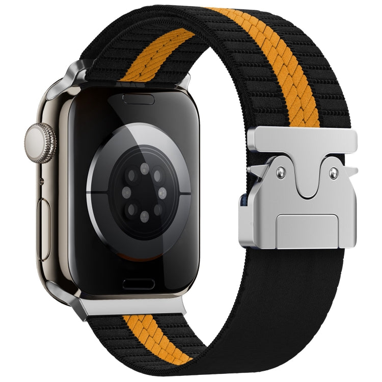 For Apple Watch 42mm / 41mm / 40mm / 38mm Parachute Buckle Braided Nylon Watch Band(Black Orange) - free shipping - PMc TechLife - Order now!