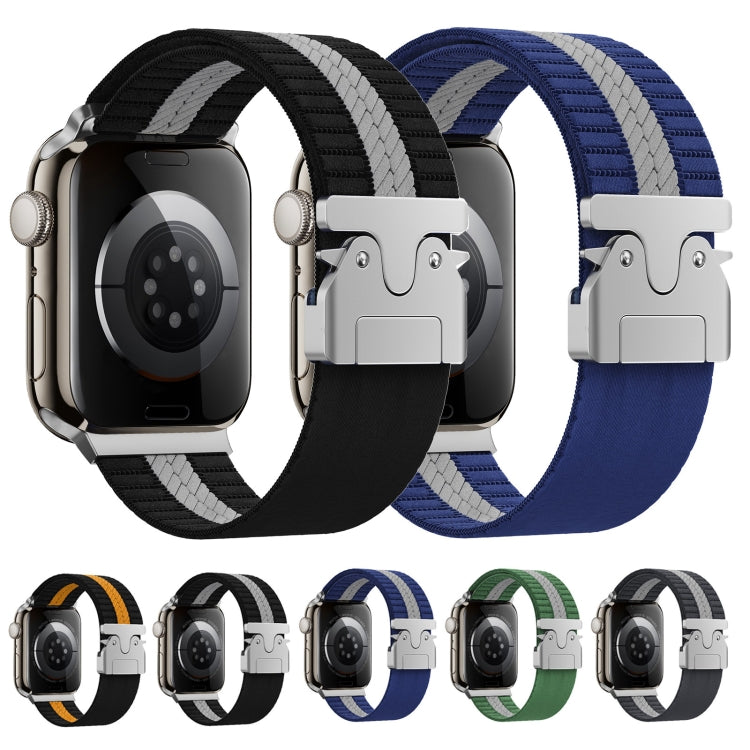 For Apple Watch 46mm / 49mm / 45mm / 44mm Parachute Buckle Braided Nylon Watch Band(Black White) - free shipping - PMc TechLife - Order now!