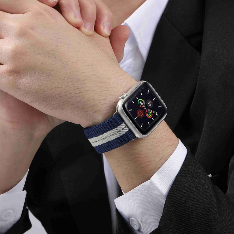For Apple Watch 42mm / 41mm / 40mm / 38mm Parachute Buckle Braided Nylon Watch Band(Grey White) - free shipping - PMc TechLife - Order now!