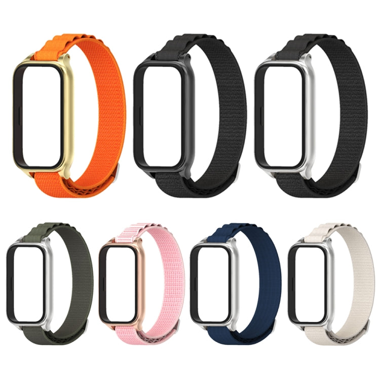 For Xiaomi Smart Band 9 Active / Redmi Band 3 Mijobs Metal Shell Nylon Watch Band(Black) - Watch Bands by MIJOBS | Online Shopping South Africa | PMc TechLife | Buy Now Pay Later Mobicred