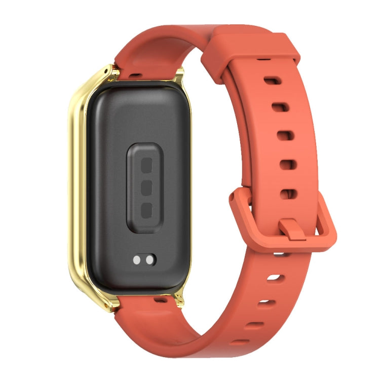 For Xiaomi Smart Band 9 Active / Redmi Band 3 Mijobs Metal Shell Silicone Watch Band(Orange Gold) - free shipping - PMc TechLife - Order now!