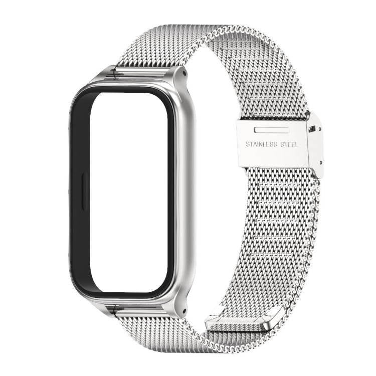 For Xiaomi Smart Band 9 Active / Redmi Band 3 Mijobs Metal Shell Milan Buckle Watch Band(Silver) - free shipping - PMc TechLife - Order now!