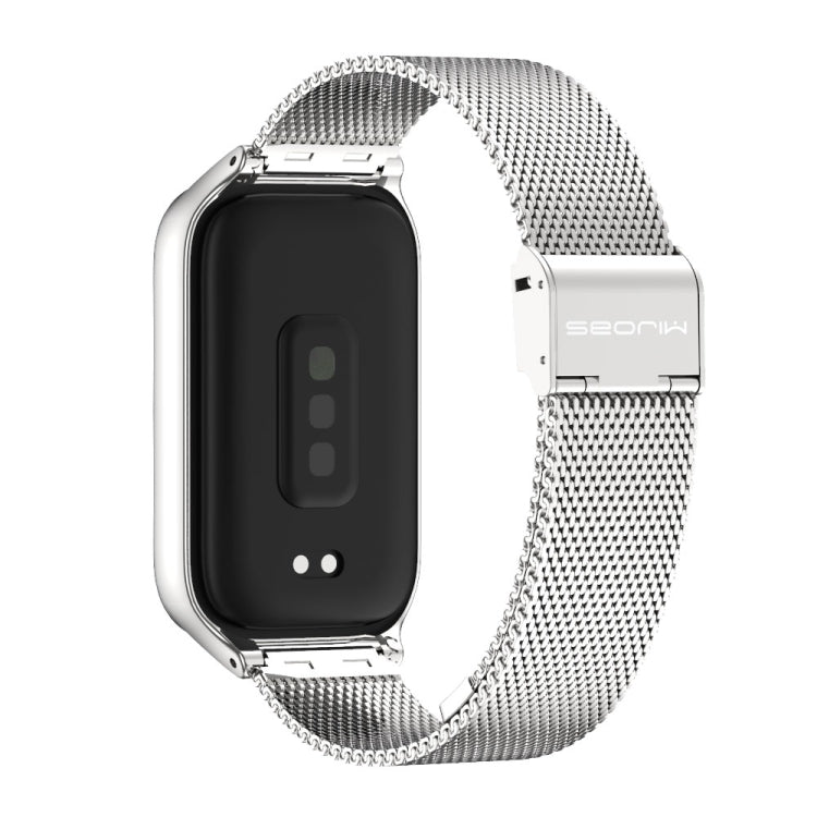 For Xiaomi Smart Band 9 Active / Redmi Band 3 Mijobs Metal Shell Milan Buckle Watch Band(Silver) - free shipping - PMc TechLife - Order now!
