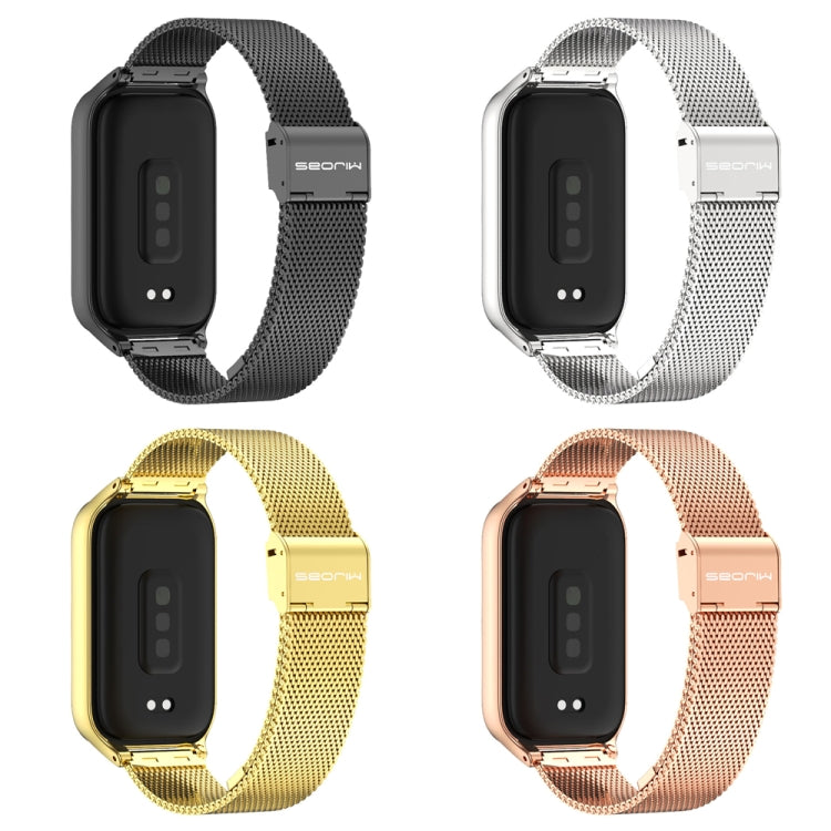 For Xiaomi Smart Band 9 Active / Redmi Band 3 Mijobs Metal Shell Milan Buckle Watch Band(Silver) - free shipping - PMc TechLife - Order now!