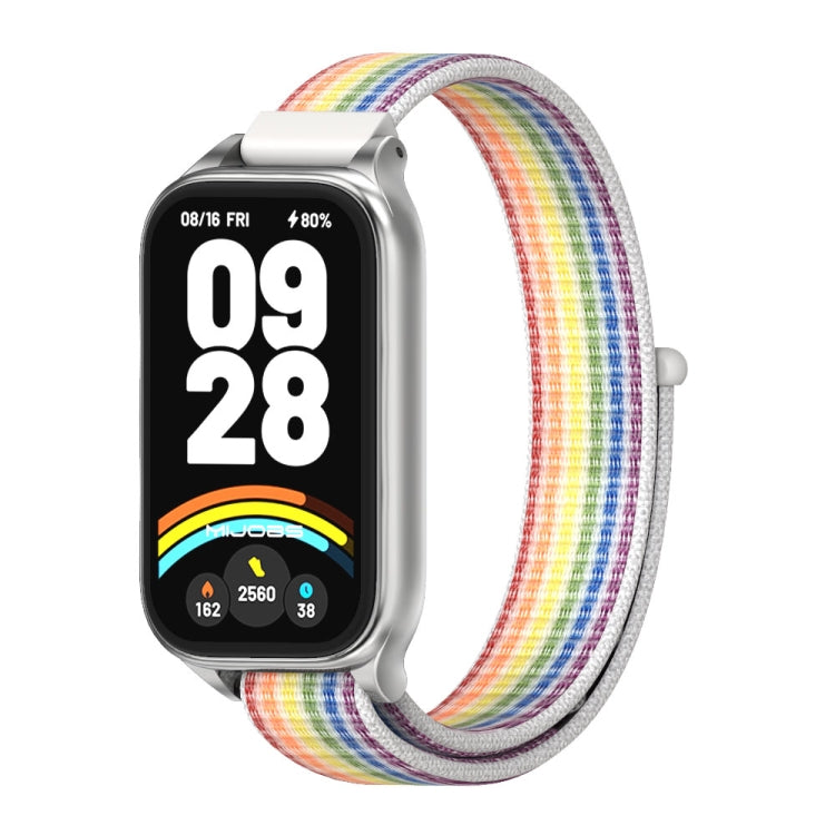 For Xiaomi Smart Band 9 Active / Redmi Band 3 Mijobs Metal Shell Nylon Loop Watch Band(Colorful Silver) - free shipping - PMc TechLife - Order now!