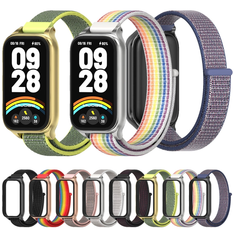 For Xiaomi Smart Band 9 Active / Redmi Band 3 Mijobs Metal Shell Nylon Loop Watch Band(Pink Rose Gold) - free shipping - PMc TechLife - Order now!
