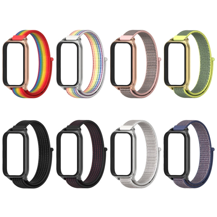 For Xiaomi Smart Band 9 Active / Redmi Band 3 Mijobs Metal Shell Nylon Loop Watch Band(Bright Yellow Gold) - Watch Bands by MIJOBS | Online Shopping South Africa | PMc TechLife | Buy Now Pay Later Mobicred
