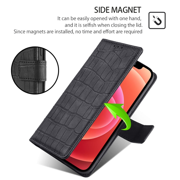 For Samsung Galaxy S25 Ultra 5G Skin Feel Crocodile Magnetic Clasp Leather Phone Case(Black) - free shipping - PMC Jewellery - Order now!