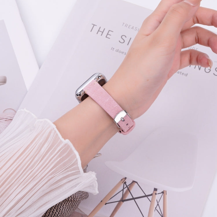For Apple Watch 46mm / 49mm / 45mm / 44mm Matte Genuine Leather Watch Band(Pink) - free shipping - PMc TechLife - Order now!