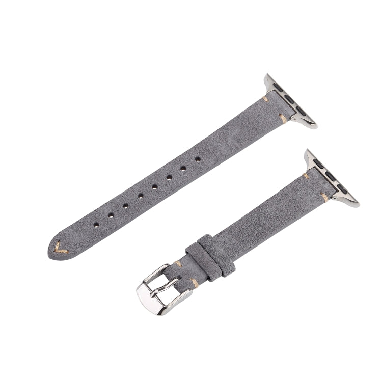 For Apple Watch 42mm / 41mm / 40mm / 38mm Matte Genuine Leather Watch Band(Grey) - free shipping - PMc TechLife - Order now!