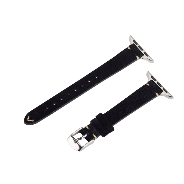For Apple Watch 42mm / 41mm / 40mm / 38mm Matte Genuine Leather Watch Band(Black) - free shipping - PMc TechLife - Order now!