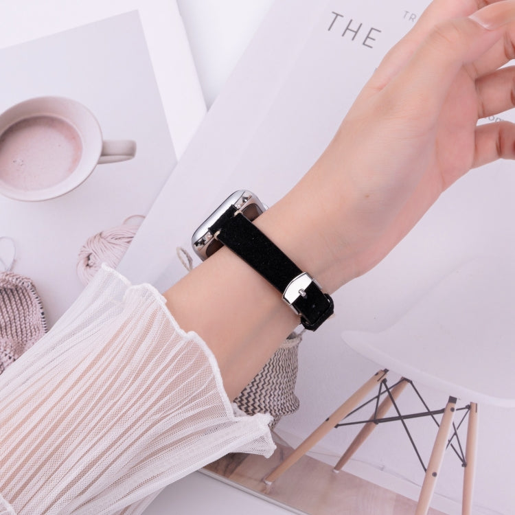 For Apple Watch 42mm / 41mm / 40mm / 38mm Matte Genuine Leather Watch Band(Black) - free shipping - PMc TechLife - Order now!