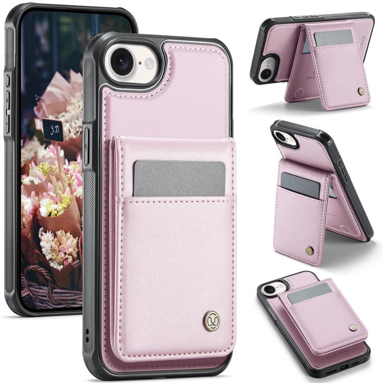 For iPhone 16e JEEHOOD J06 British Style RFID MagSafe Card Bag PU Phone Case(Pink) - free shipping - PMc TechLife - Order now!