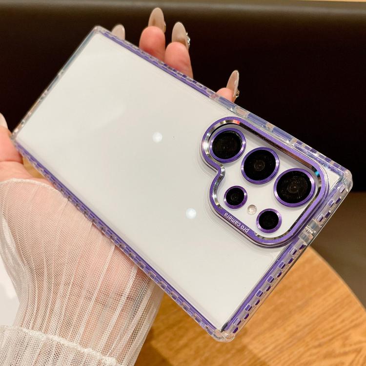 For Samsung Galaxy S25 Ultra 5G Transparent Phone Case with Lens Film(Purple) - Galaxy S25 Ultra 5G Cases by PMC Jewellery | Online Shopping South Africa | PMC Jewellery | Buy Now Pay Later Mobicred