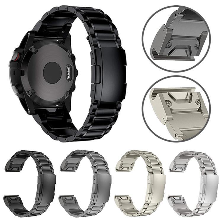 For Garmin 22mm Five-beads Titanium Alloy Push Buckle Metal Quick Release Watch Band(Titanium Color) - free shipping - PMc TechLife - Order now!