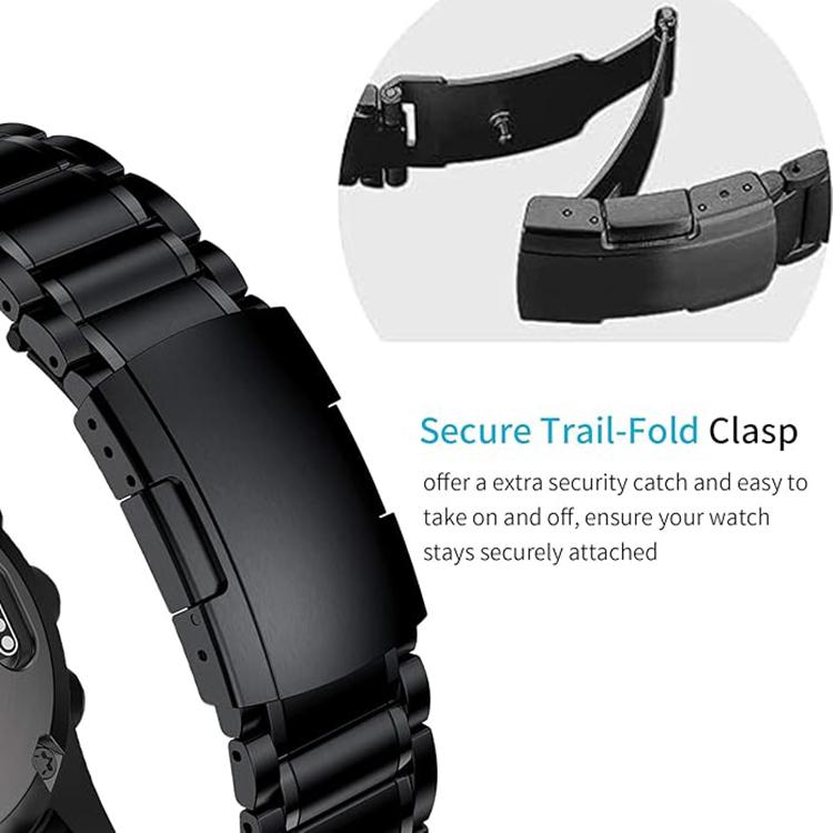 For Garmin 26mm Five-beads Titanium Alloy Push Buckle Metal Quick Release Watch Band(Titanium Color) - free shipping - PMc TechLife - Order now!