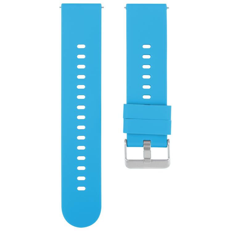 20mm Solid Color Steel Buckle Silicone Watch Band(Blue) - free shipping - PMc TechLife - Order now!