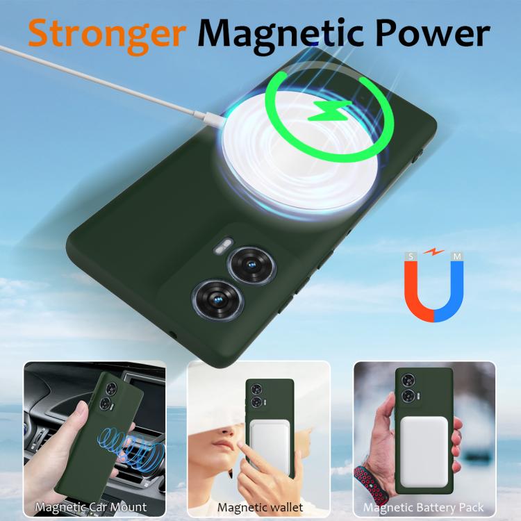 For Motorola Edge 50 Fusion Shockproof Silicone Magsafe Phone Case(Dark Green) - free shipping - PMC TechLife - Order now!