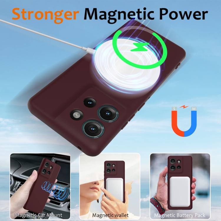 For Motorola Edge 50 5G Shockproof Silicone Magsafe Phone Case(Plum Color) - free shipping - PMC TechLife - Order now!