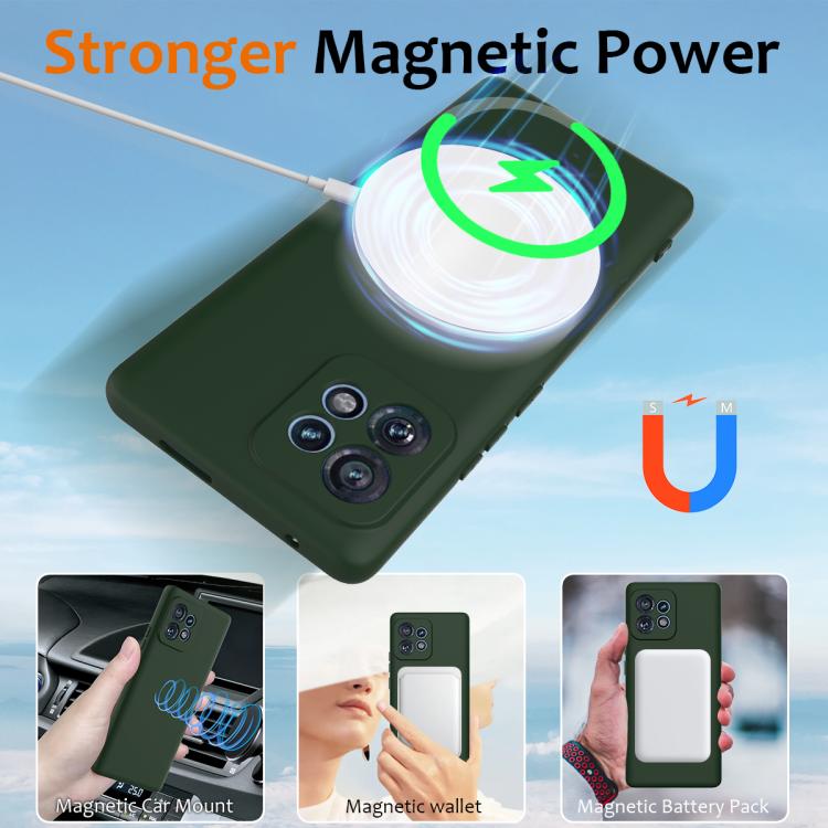 For Motorola Edge 40 Pro 5G Shockproof Silicone Magsafe Phone Case(Dark Green) - free shipping - PMC TechLife - Order now!
