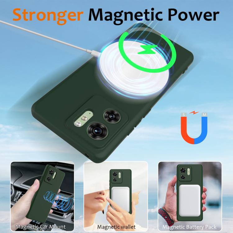 For Motorola Edge 2023 Shockproof Silicone Magsafe Phone Case(Dark Green) - free shipping - PMC TechLife - Order now!